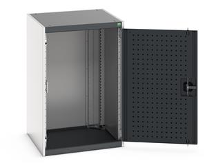 cubio cupboard with perfo doors. WxDxH: 650x650x1000mm. RAL 7035/5010 or selected Cubio Bott Cupboards to add Drawers, Shelves, CNC, Perfo or Louvre Storage